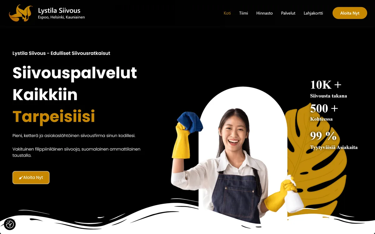 Lystilä Siivous website